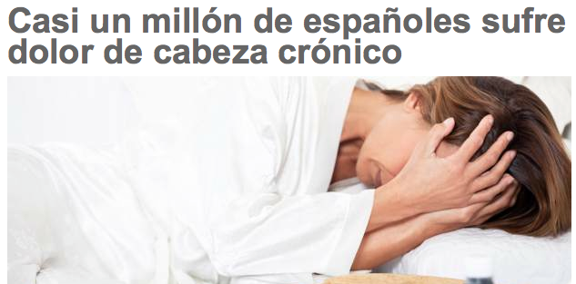 Casi un millón de españoles sufre dolor de cabeza crónico