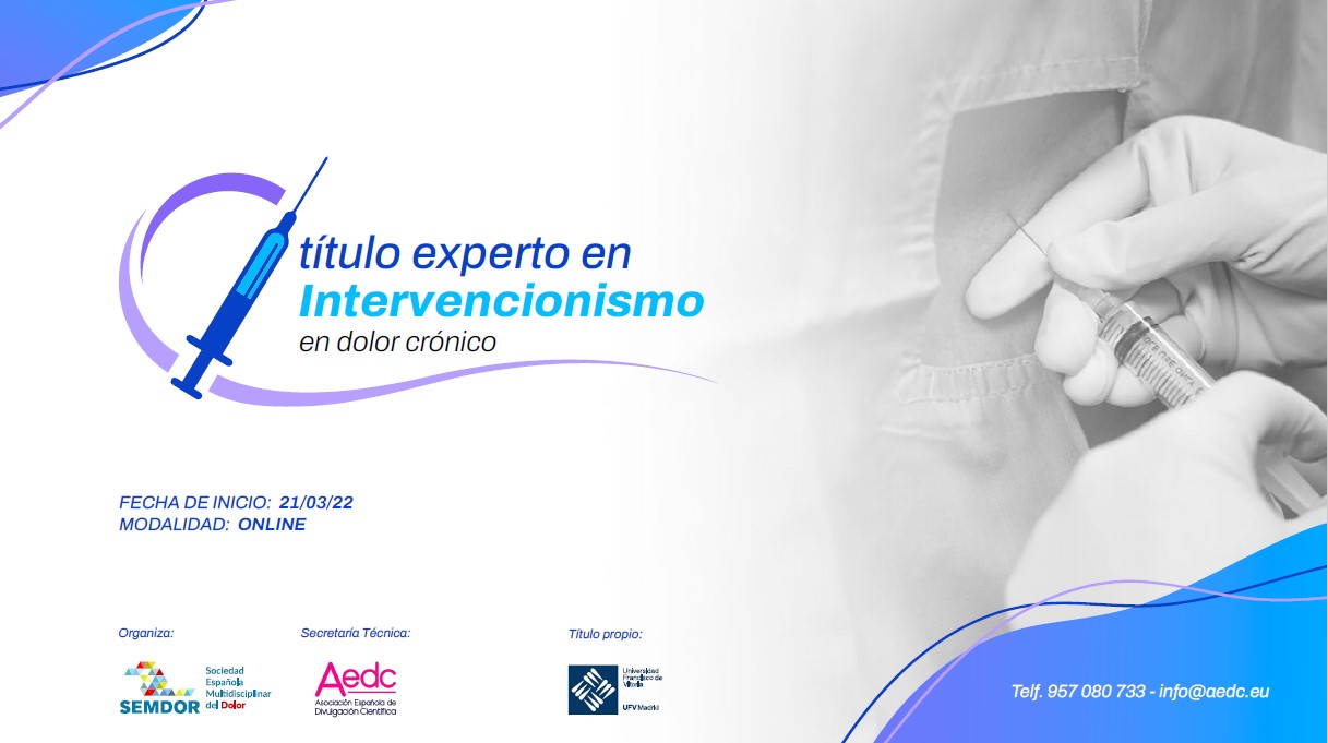 Título experto en Intervencionismo en dolor crónico