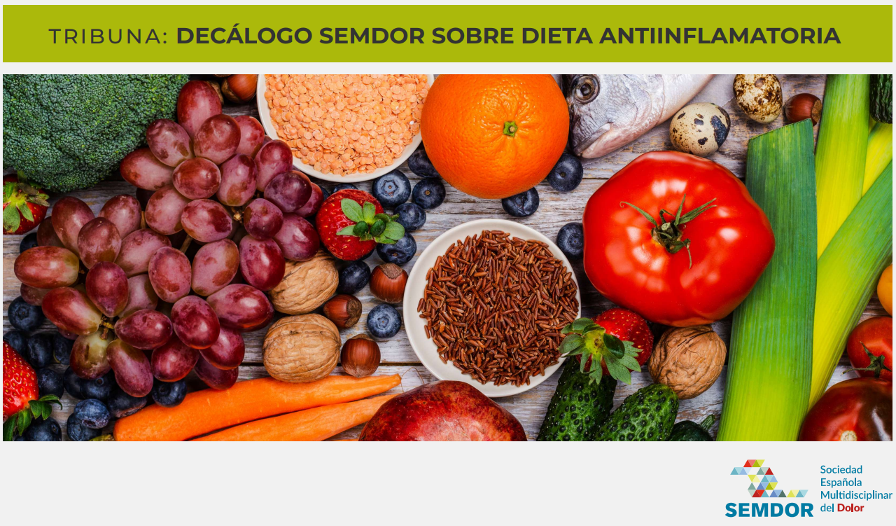 Decálogo SEMDOR sobre dieta antiinflamatoria